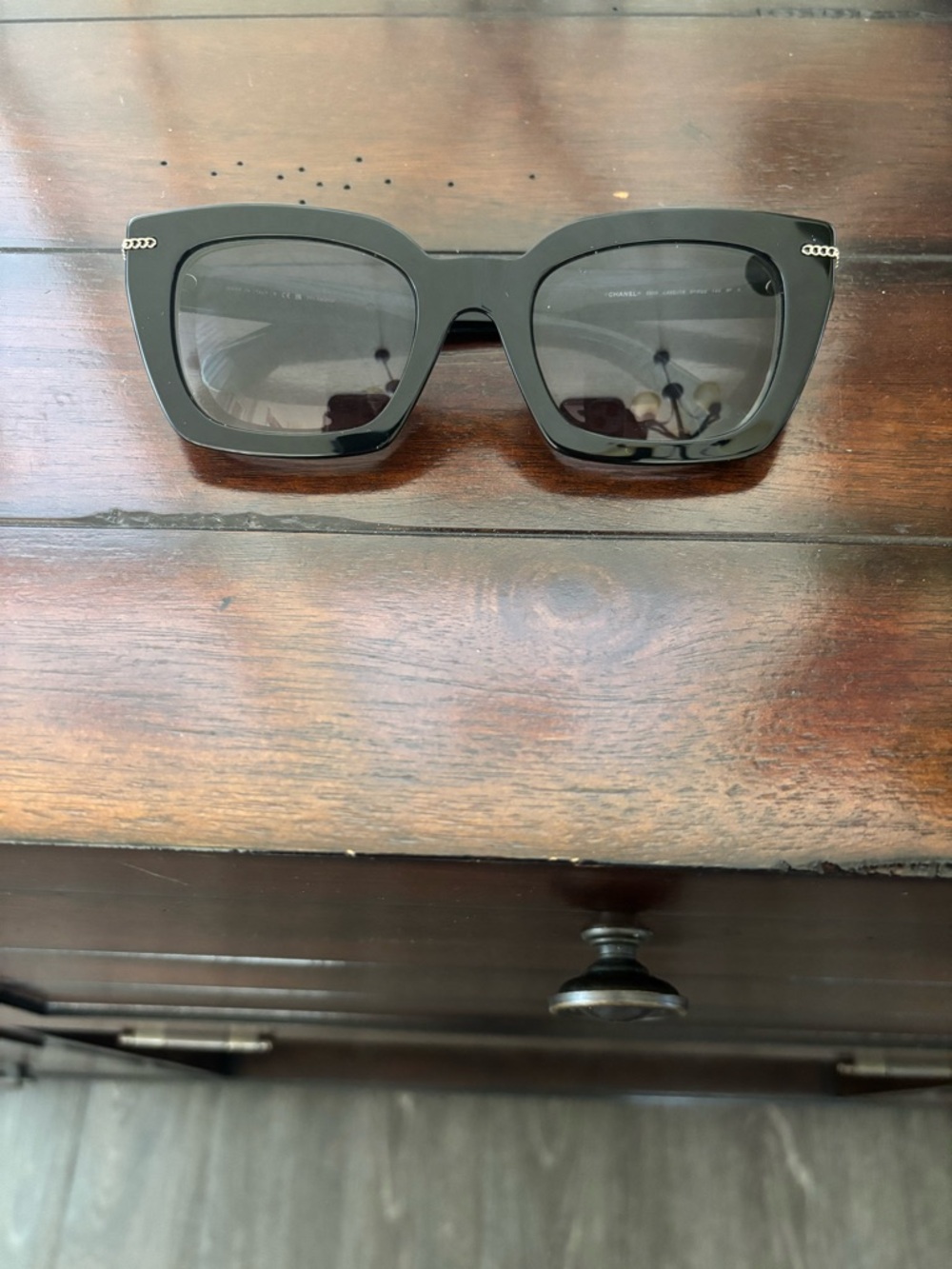 CHANEL Black Square Oversized Sunglasses